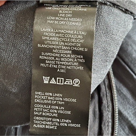 NWT ANTHROPOLOGIE Black Wide Leg Cropped Linen Pant, XL - Picture 9 of 10